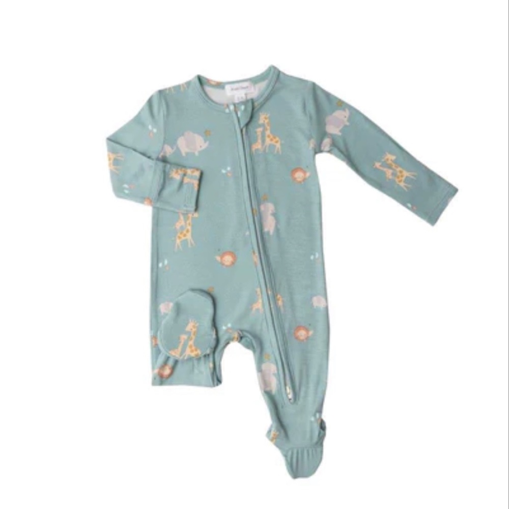 Angel Dear Safari Print Footie Pajamas 6-9months